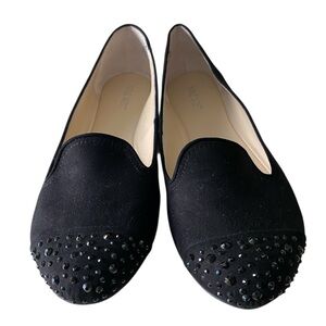 Women’s Nine West Black Beaded Toe Loafer Flats
